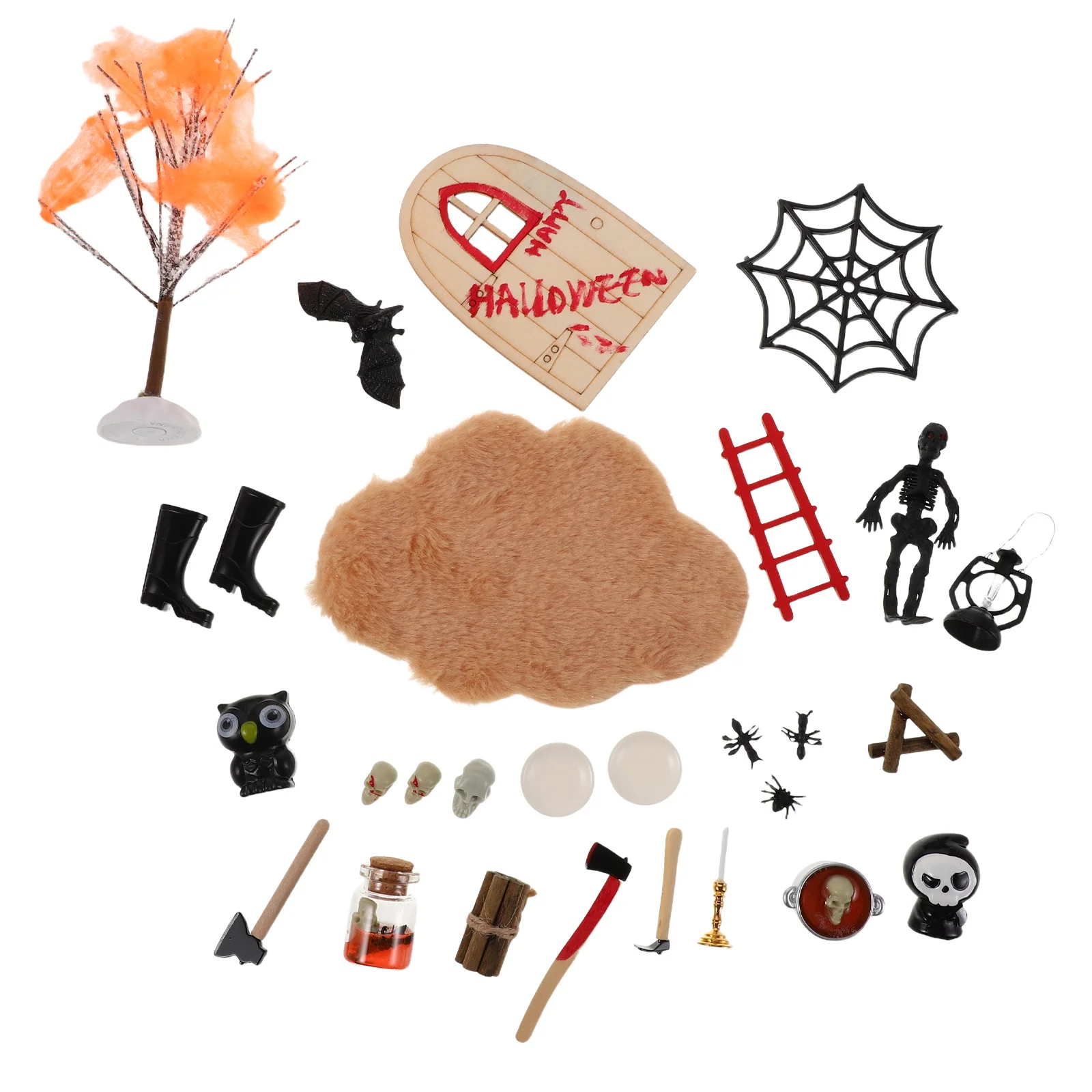 

1Set Halloween Miniature Resin Decoration Spooky Accessories for Haunted Houses Fairy Gardens Halloween Village Miniatures