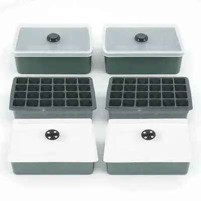 2 قطعة 24-خلية صندوق إنبات النبات الثقيلة البلاستيك صينية الحضانة لبدء البذور حديقة تزايد عدة الخضار كاتب #6