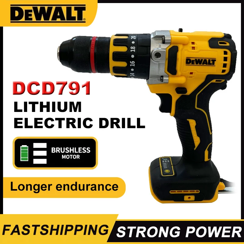 

Компактная аккумуляторная дрель DEWALT, бесщеточная дрель, отвертка, многофункциональный привод, домашние перезаряжаемые электрические инструменты DCD791