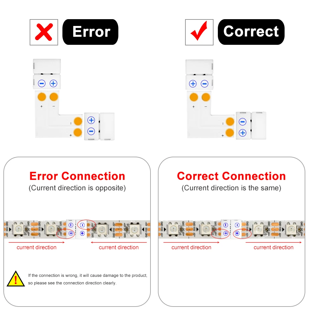 Free Soldering LED Strip Connector L T X Shape 2PIN 3PIN 4PIN 5PIN Corner Connect For 10mm WS2811 WS2812 5050 RGB Light Tape
