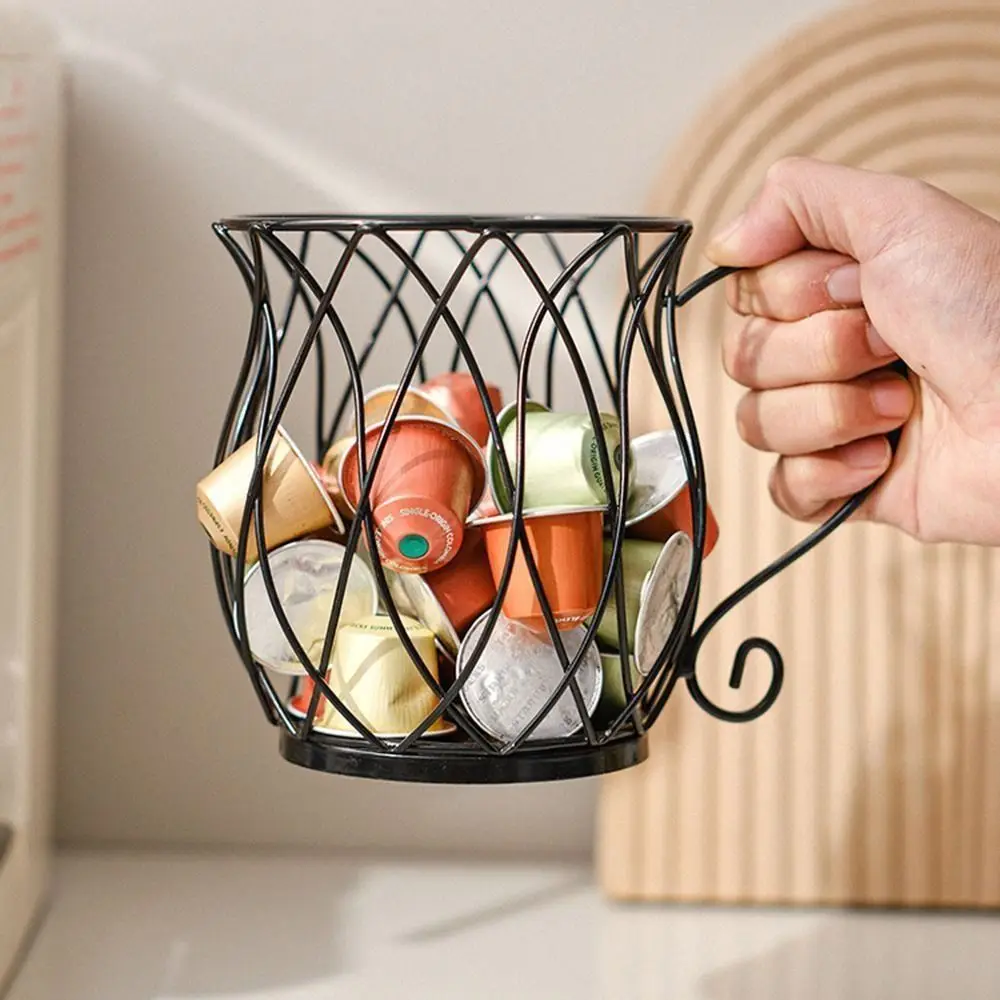 

Metal Wire Coffee Capsule Holder Hollow Space Saving Coffee Pod Storage Stand Muti-Functional Rust-proof K Cup Organizer Bar
