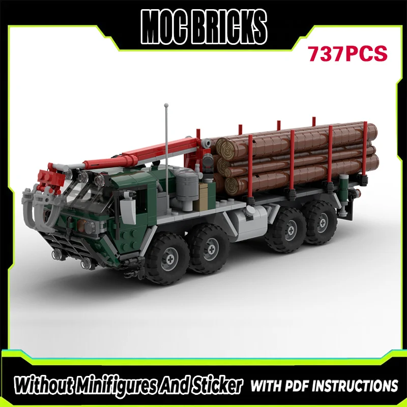 

Модель городского автомобиля MOC, строительные блоки, тяжелый грузовик M985 для перевозки древесины, модульная технология, подарки, праздничный набор для сборки, детская игрушка