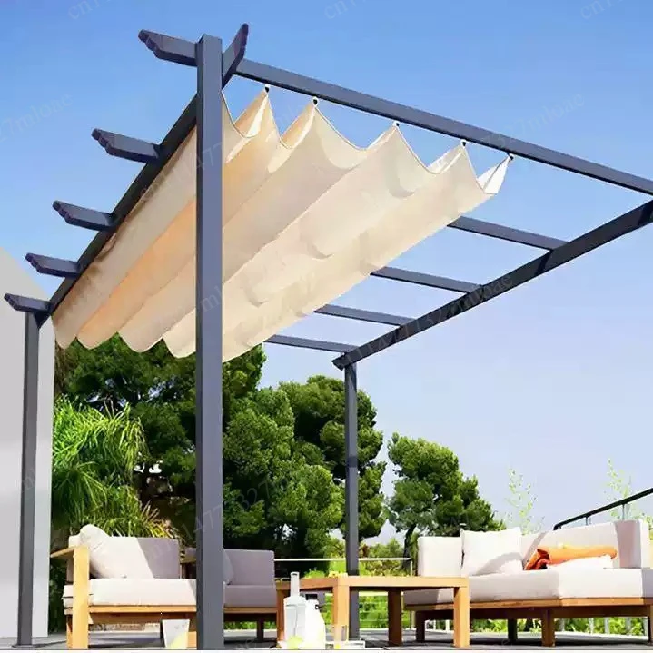 Outdoor gazebo Garden Aluminum Alloy Grape Rack Simple Courtyard Pavilion Sunshade Shelter Leisure Courtyard Pergola