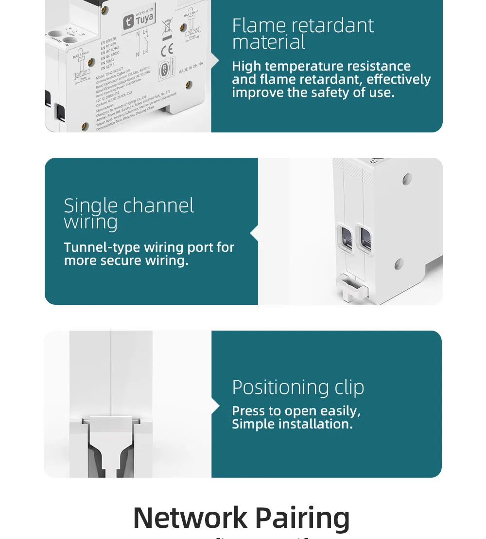 Tuya wifi/zigbee mcb smart stromsc halter über strom unter spannung schutz strommessung 1-63a fernbedienung schalter – Detail 35