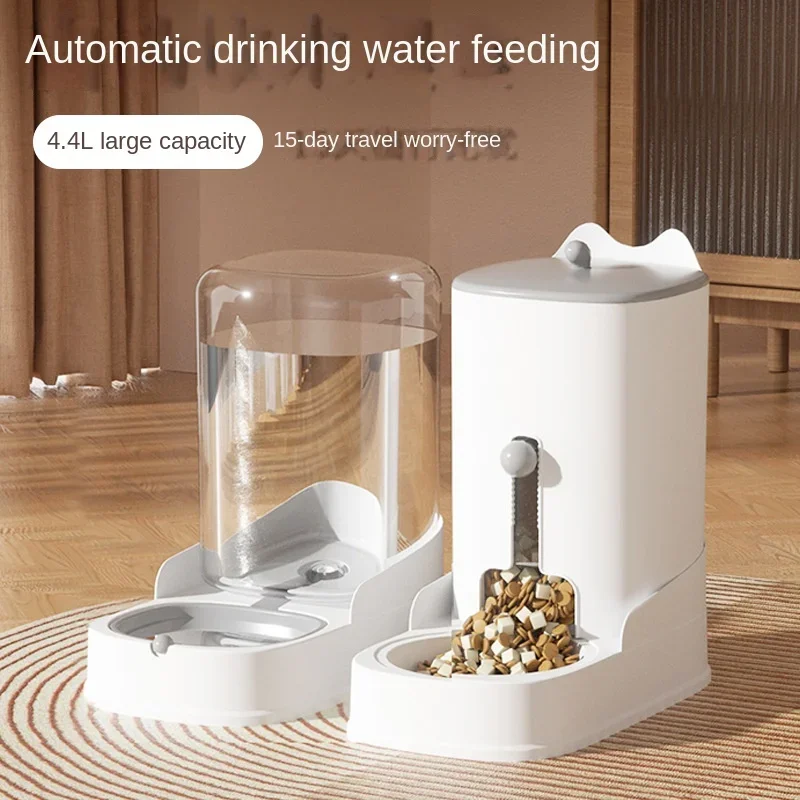 Cat and Dog Feeder Pet Water Dispenser Cat Food Bowl Large Capacity Feeder Water Dispenser for Small Puppy Kitten Pet Supplies