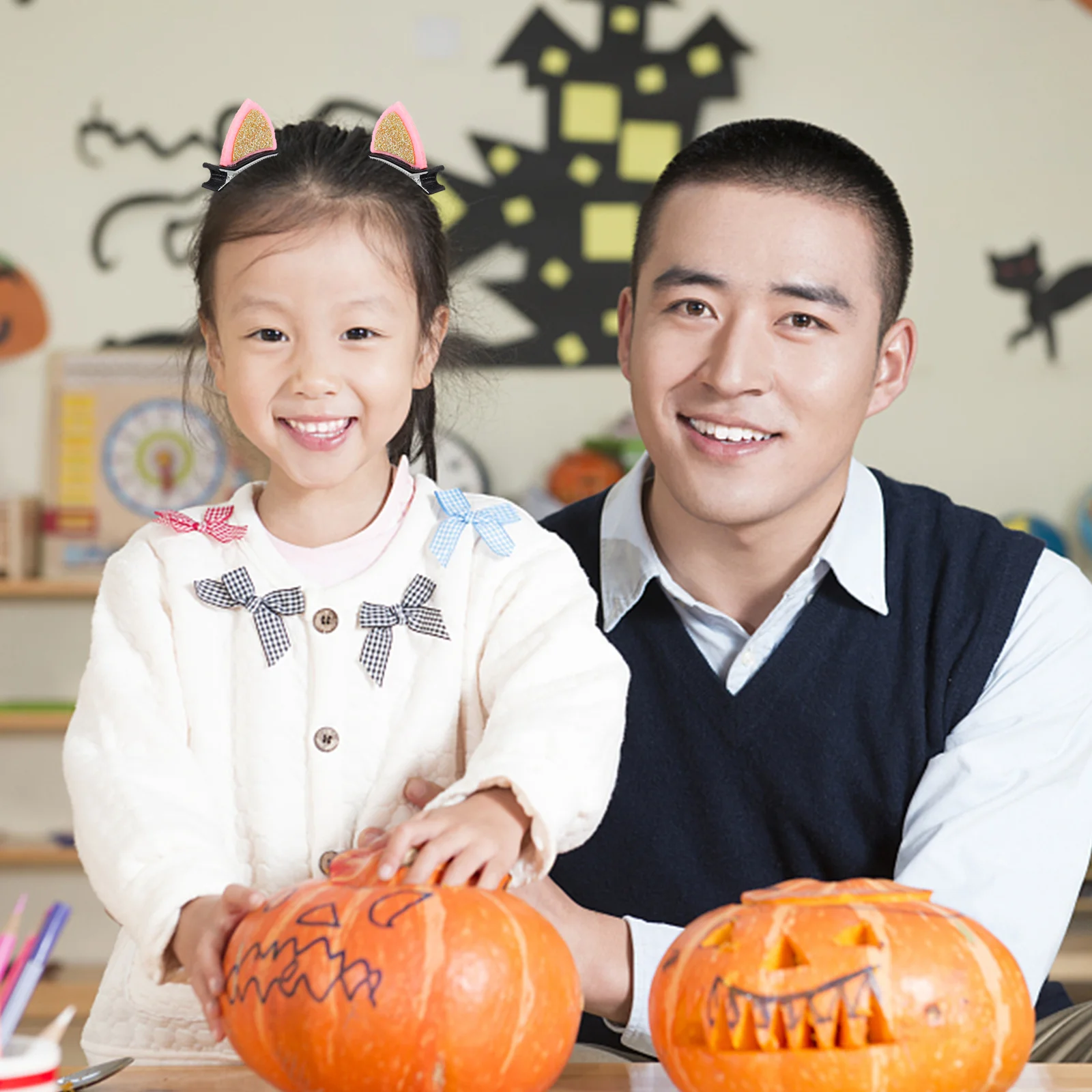 

20Pcs Cute Cat Ears Hair Accessories High-Quality Nonwoven Iron Material Halloween Cosplay Christmas Decorations