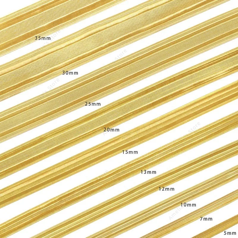 5-50mm Military Bullion Braid Trim Shiny Gold Lace Ribbon for Uniform Epaulets Jacket Cuffs Pants Trouser Hem