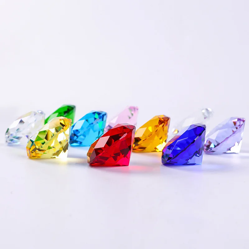 

Sparkling 100/120/150mm 1 Piece Crystal Diamond Faceted Glass Gem Display Ornament Art Craft Material Gifts