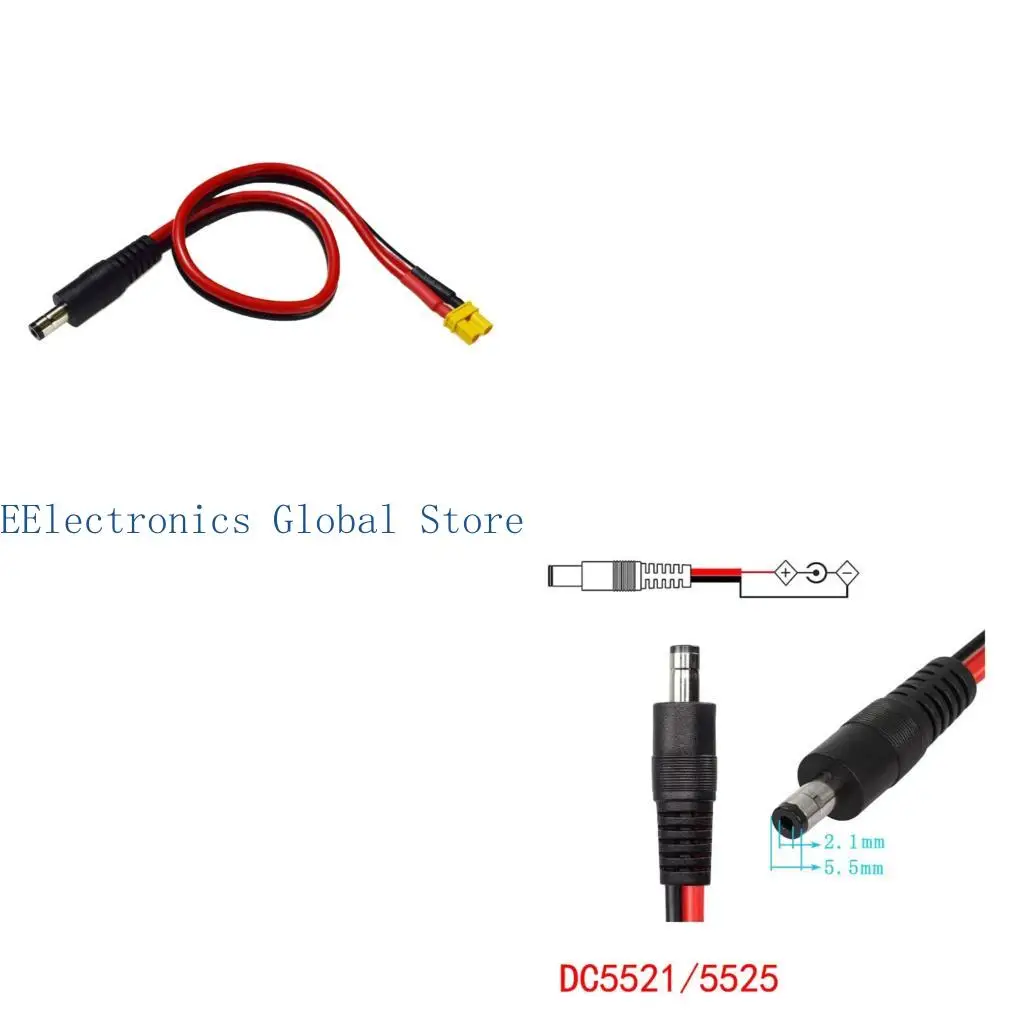 462B 30cm 50Cm 100Cm DC5521 Male To XT30 Female Extension Cable For Solar Panel Power