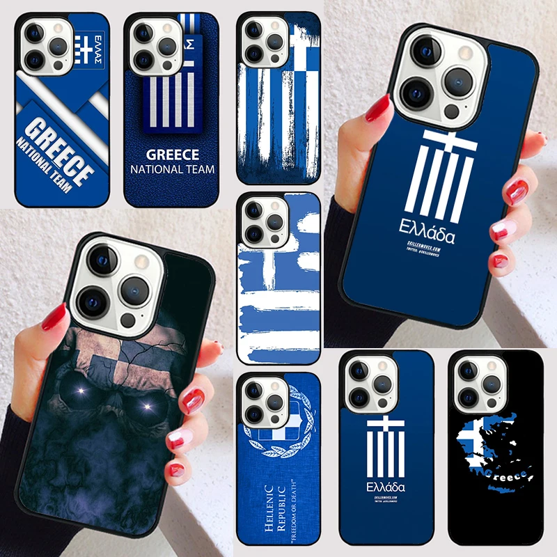 Greece Greek Flag cover For iPhone 15 16 13 12 11 14 Pro Max Mini Max SE 2020 7 8 15 16 Plus Phone Case