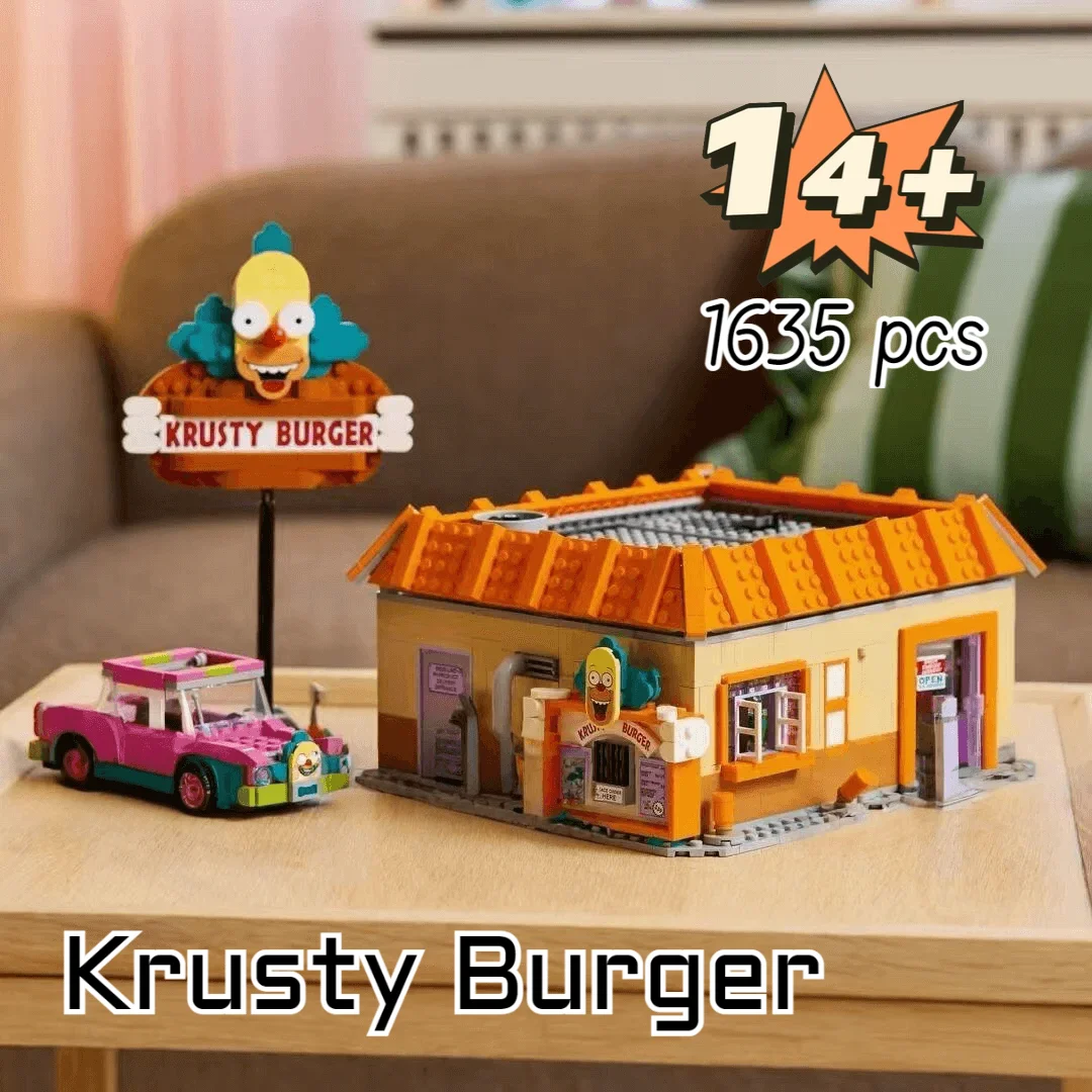 1635 قطعة لعبة ساخنة عرض الشارع فرجينيا سمبسنز كرستي برغر المطاعم 10352 اللبنات نموذج مجموعة هدايا عيد الميلاد عيد الميلاد #1