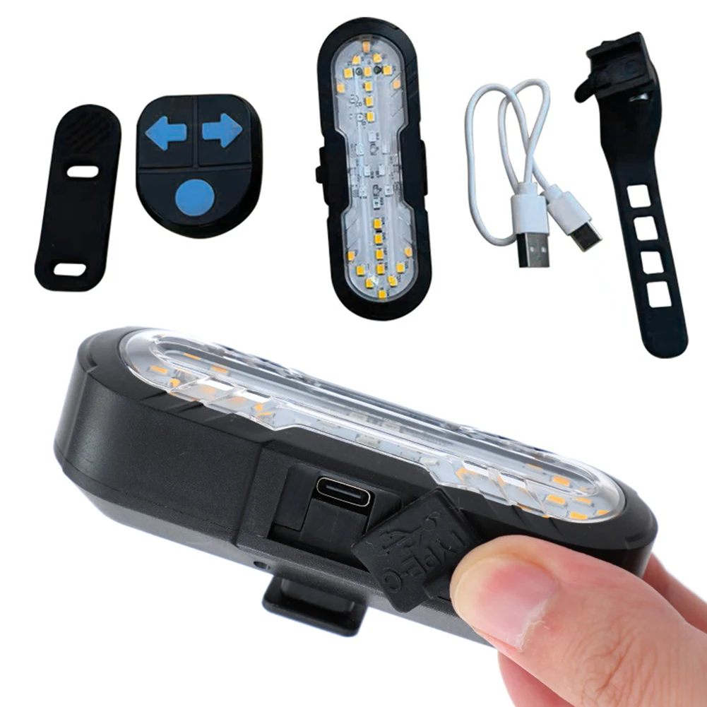 Bike Tail Light Wireless Remote Control Cycling Back Light with Turn Signals & Horn Bike Rear Light Waterproof for Night Riding