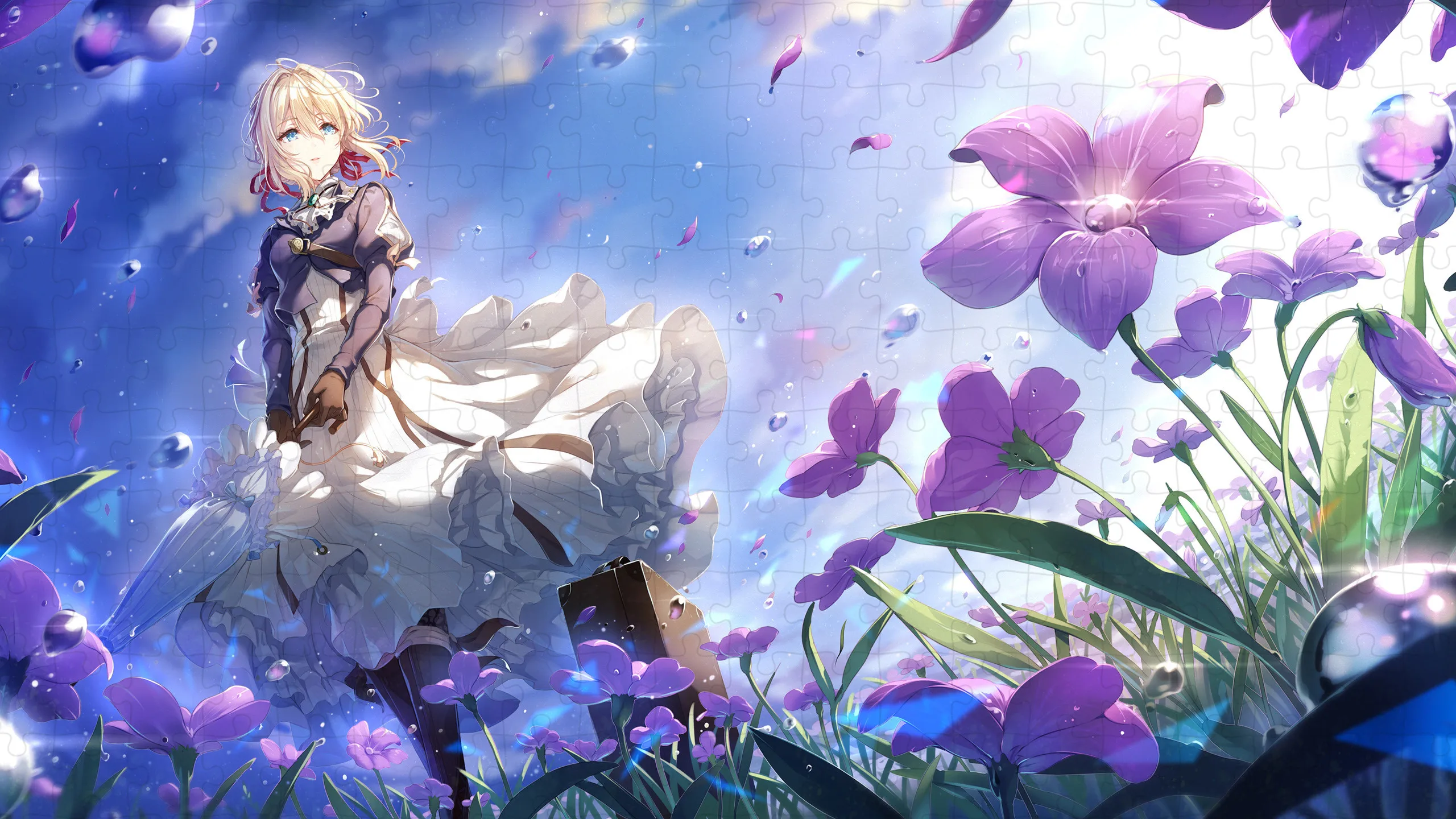 Violet Evergarden Jigsaw Puzzles 300/500/1000 Pieces Anime Girl Flower Wooden Puzzles for Adults Decompressing Assemble Game Toy