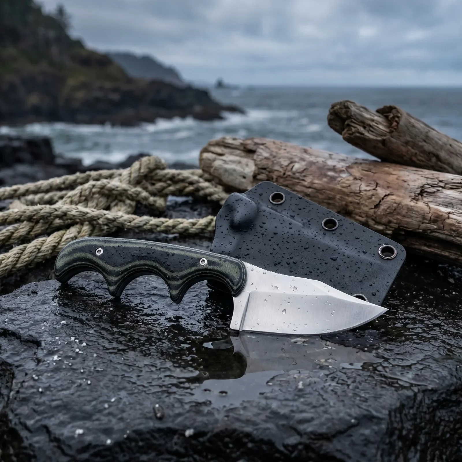 2387 Fixed Blade Utility Knife, 8Cr13MoV Steel Blade Dual-Color G10 Handle, Outdoor Camping Fishing EDC Portable Tool