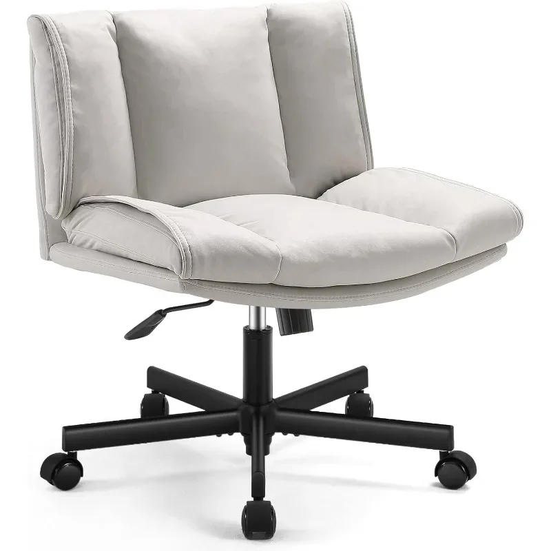 Armless Desk Chairs with Wheels Office Chair Vanity Chair with Technical Cloth Adjustable Swivel Computer Task Chairs