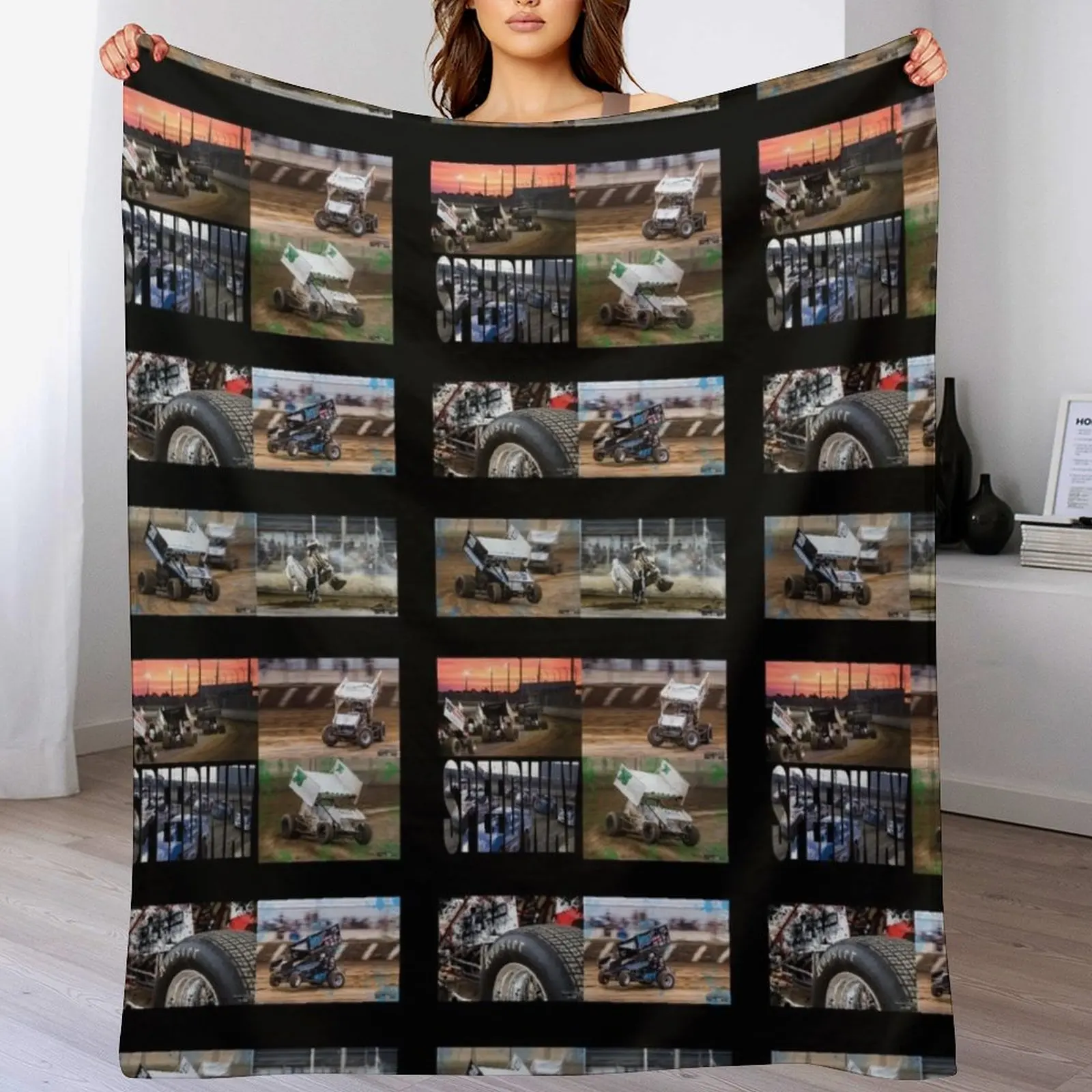 Sprintcar sticker pack theme Throw Blanket