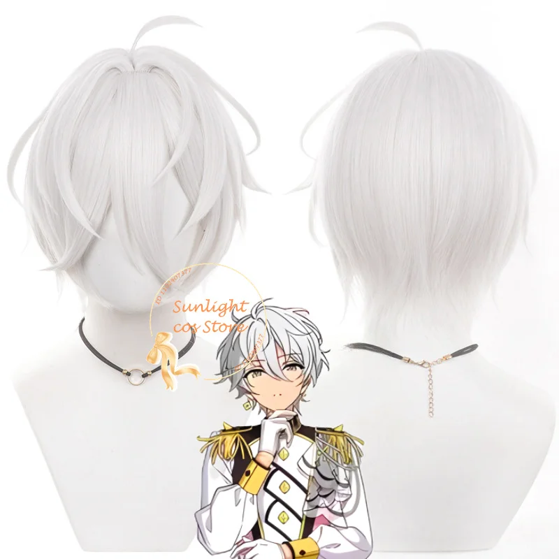 Natsu kanna Wig 32cm Short Silver White Wigs ES Kanna Natsu Cosplay Anime Cosplay Wigs Heat Resistant Synthetic Hair Halloween