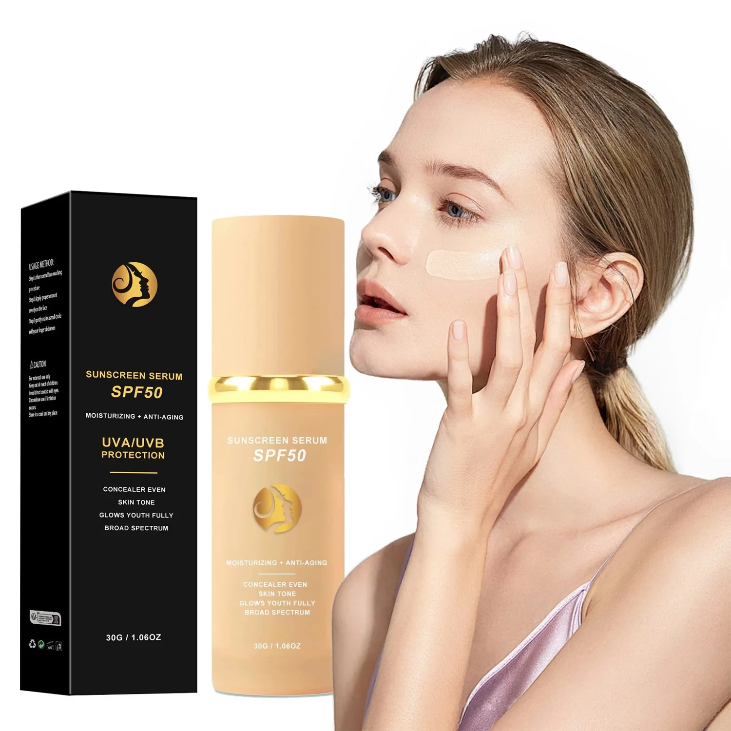 4-in-1 Foundation Liquid Makeup 4 In 1 Foundation Light Spectrum Sunscreen Serum Liquid Hydrating Full Coverage Concealer SPF 50