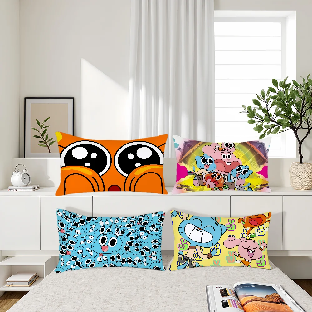 cute cartoon funny Rectangle Pillow Cover Home Sofa living Room A-Amazing hogar W-world Coffee Shop Pillowcase of G-gumballS