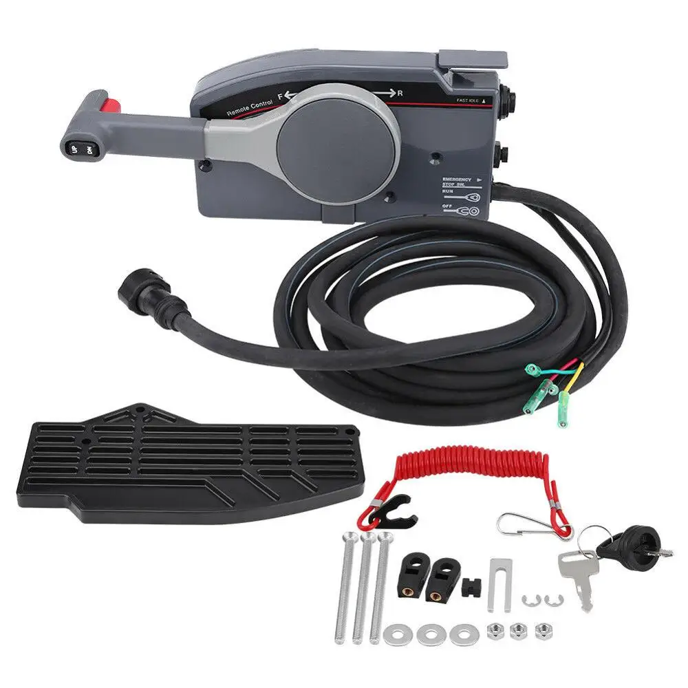 

NEW 10Pin Boat Outboard Remote Control Box With Cable Push Throttle