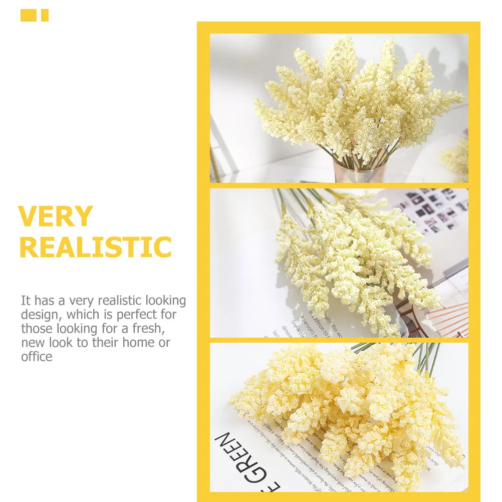 

12pcs Lifelike Artificial Grain Flowers Realistic Fake Plants For Home Wedding Party Decor Indoor Outdoor Corn Stalks Flower