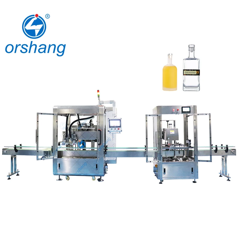 Orshang High Productivity Automatic Beverage Production Line Follow Type Liquid Wine Filling Capping Labeling Machine 2 Heads