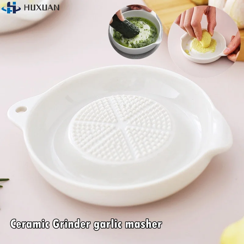

1 шт. ручная шлифовальная машина для чеснока, домашняя керамическая терка для имбиря, портативный фарфоровый шлифовальный инструмент для моркови и имбиря, кухонный инструмент