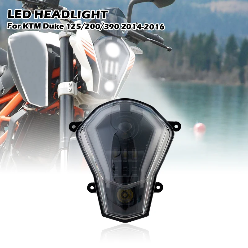 

HI/LOW Beam/Yellow Turn Signal LED Headlight For KTM Duke 125/200/390 2014-2016