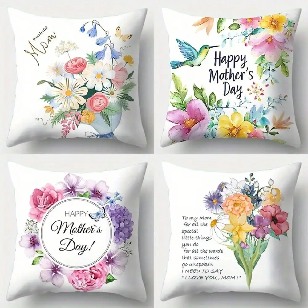 

Подарки ко Дню матери: наволочка с акварельным цветочным принтом, односторонняя печать, декоративная подушка для дивана в гостиную.