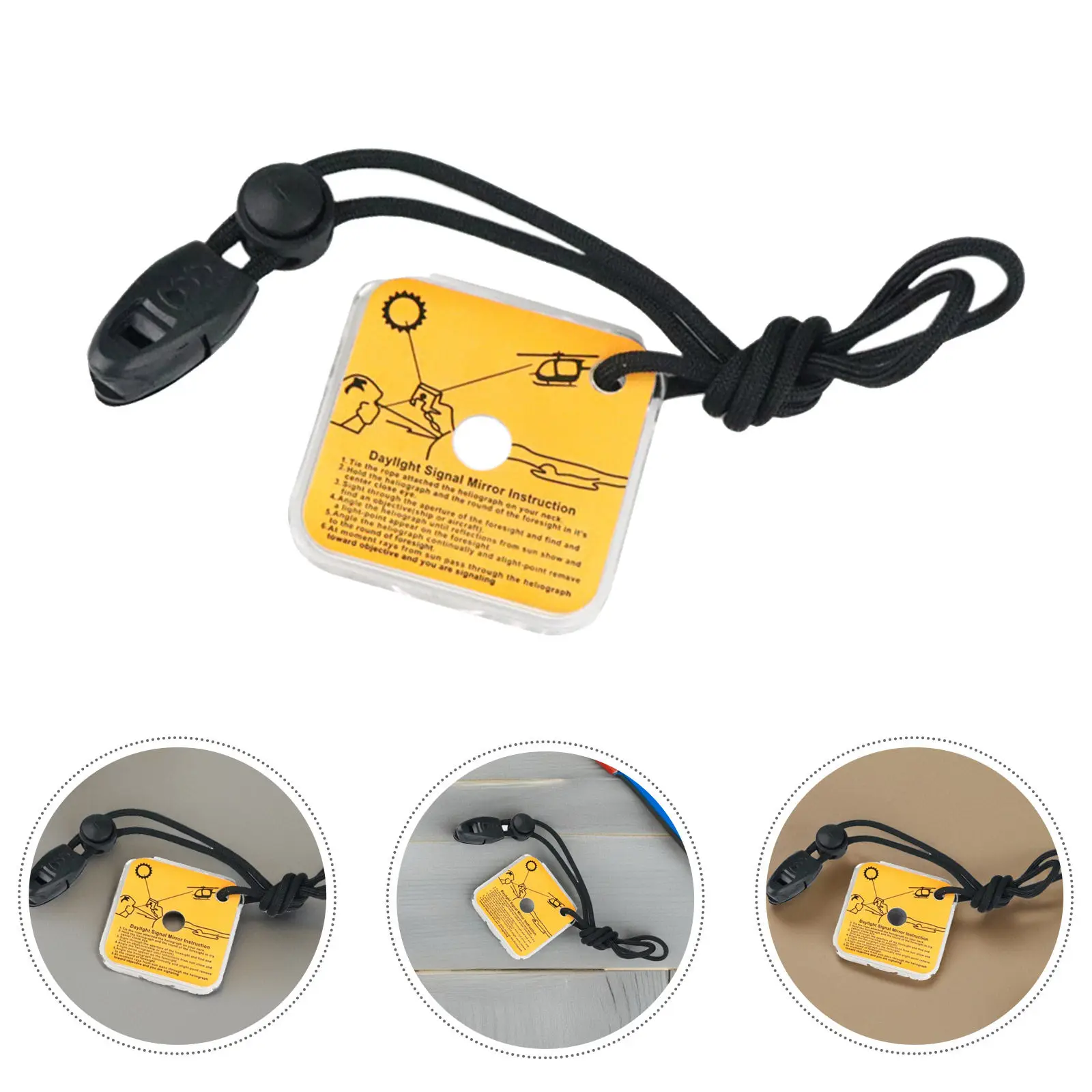 Signal Mirror Outdoor Survival Emergency Reflective Mirror Orange Acrylic Long Range Communication Retroreflector