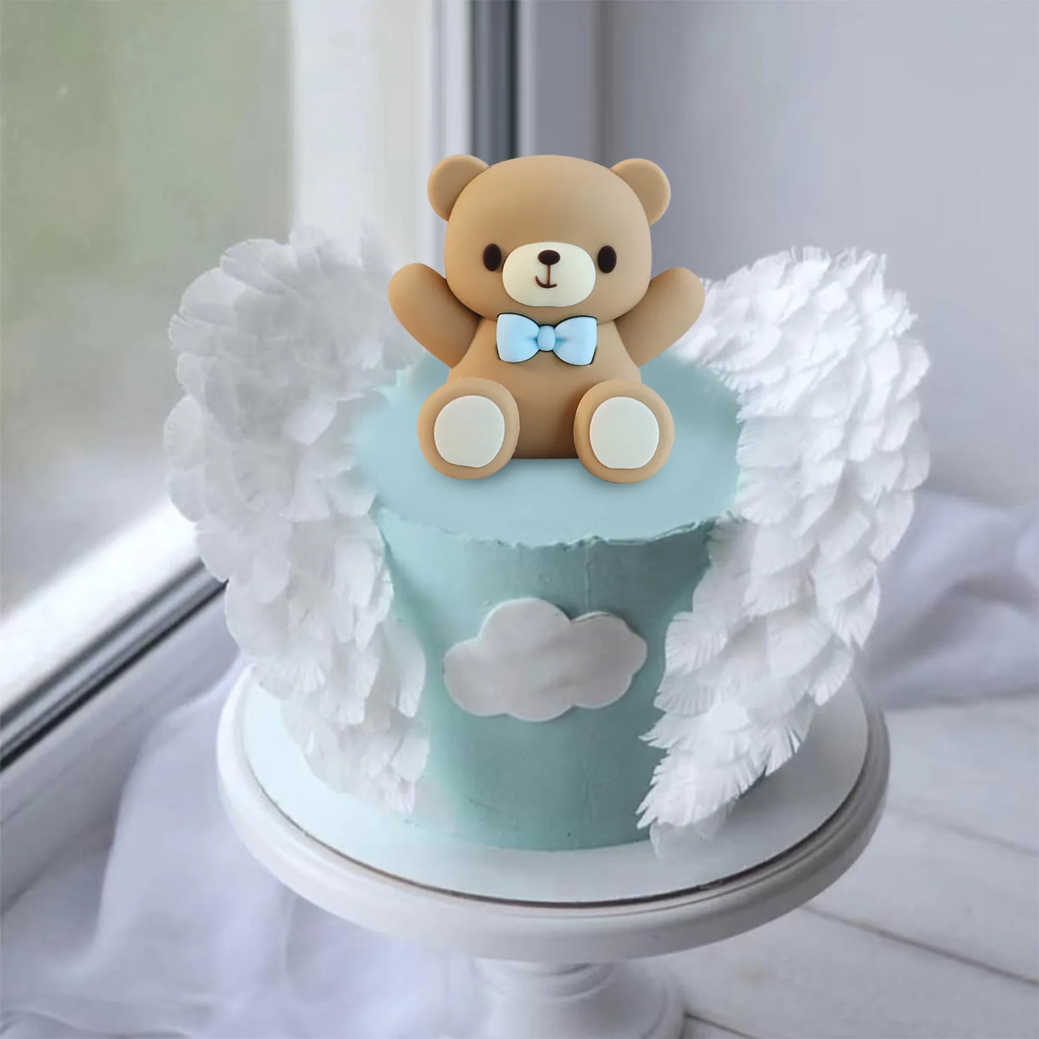 Toppers de gâteau d'ours 3D, décorations de gâteau d'ours pour garçon, fille, baby shower, fournitures de fête d'anniversaire