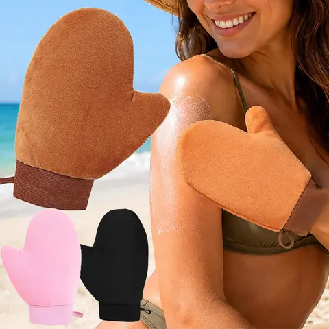 Nuevo Guante Aplicador de Autobronceador para el Cuerpo, de Doble Cara, Evita Manchas en las Manos, Portátil, de Secado Rápido, con Superficie Aterciopelada