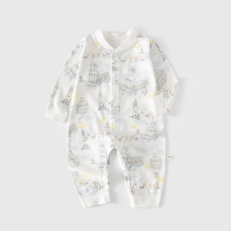 

Детский комбинезон с длинными рукавами из хлопка для весны и осени, раздельный ромпер для новорожденных мальчиков и девочек, весенний ромпер для младенцев и детей