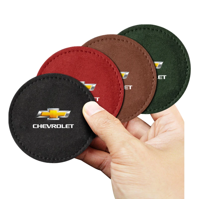 Car Cup Holder Pad PU Leather Slot Non-slip Coaster Mat for Chevrolet Camaro Trax Blazer Cavalier Onix Silverado Malibu Captiva