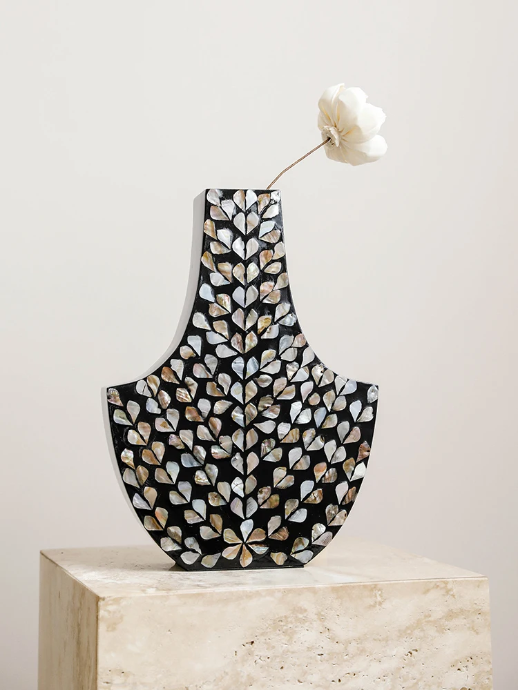 French Vintage Boho Seashell Vase Luxury Home Decor for Living Room