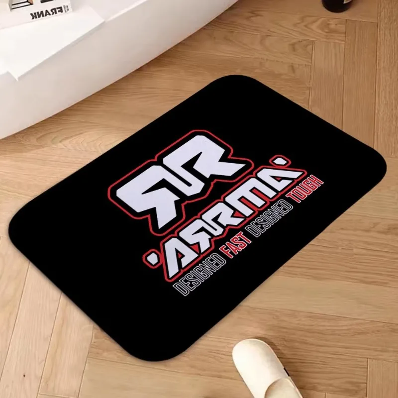 RC Arrma Logo Print Entry Doormat Non Slip Indoor Floor Rug for RC Hobby Room Home Entrance Decor Soft Flannel Household Mat