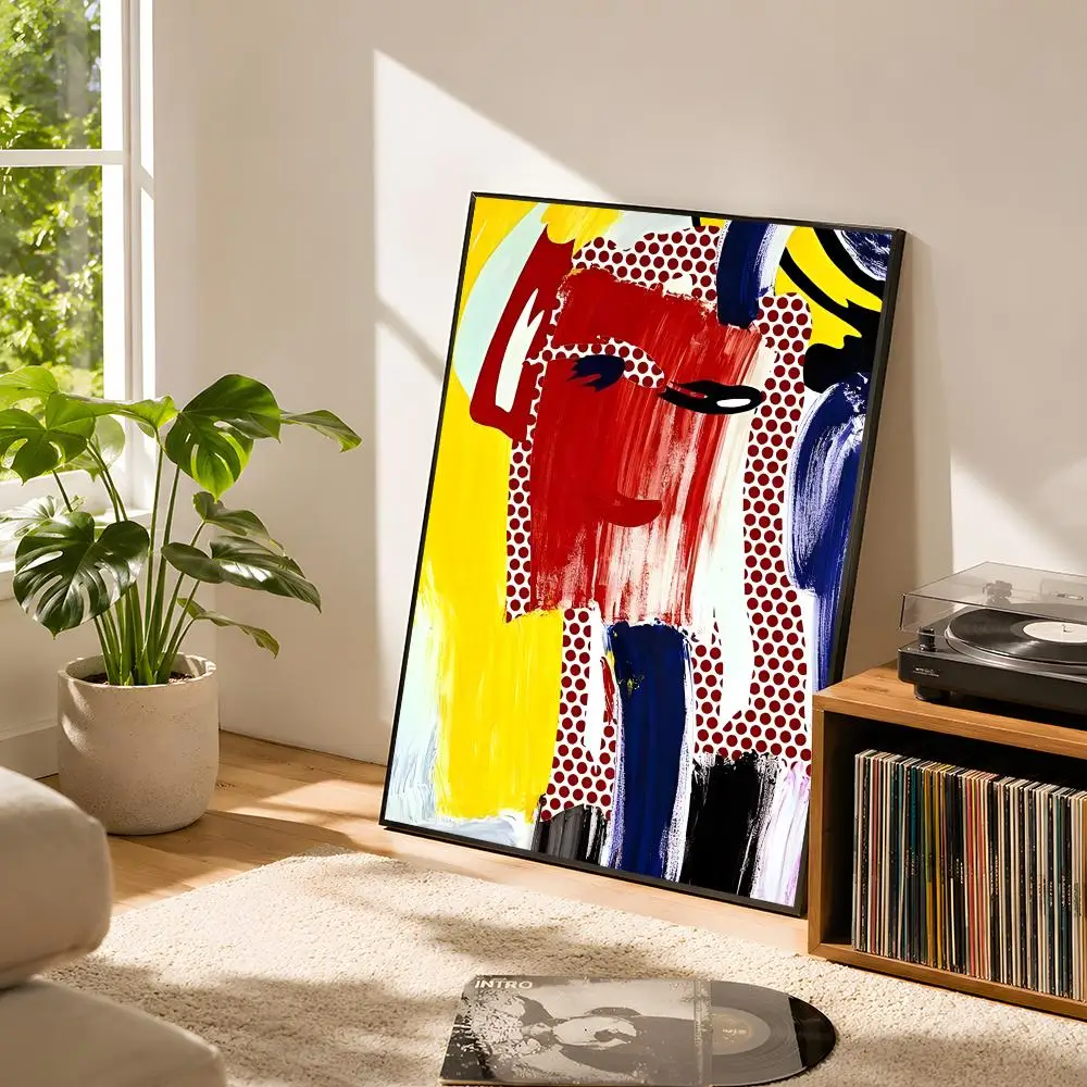 Art Roy Lichtenstein Pop Abstract Poster Self Adhesive Matte Wall Art Removable Home Room Decoration