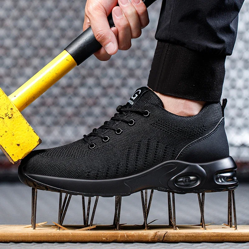 

2025/New men's steel toe anti smashing work shoes safety shoes men's indestructible work boots tactical boots***