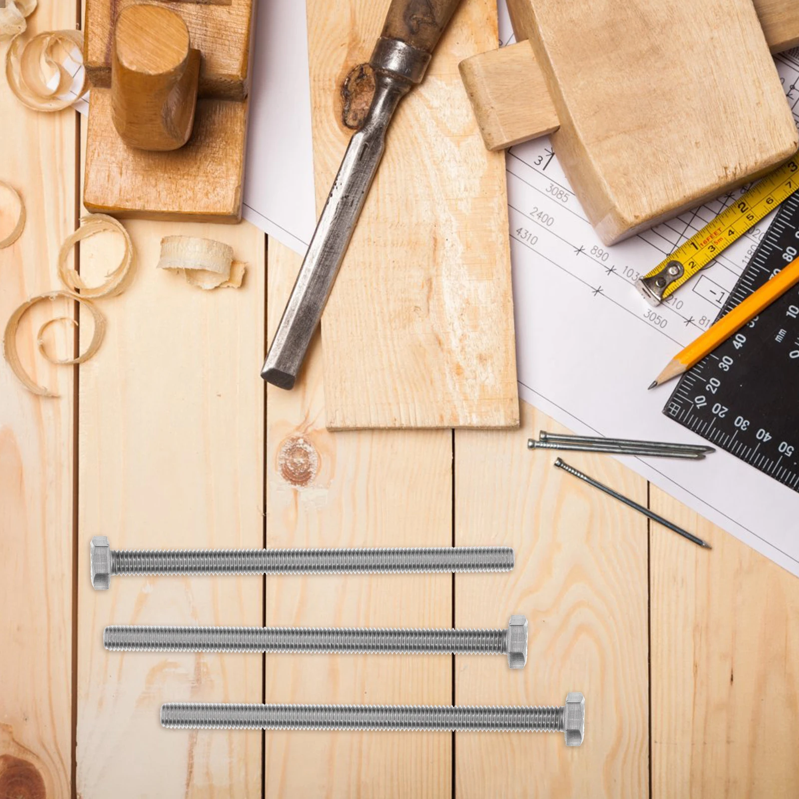 

Flat Hex Bolts Grub Screws Fully Thread Hexagon Self-tapping Silver 304 Stainless Steel