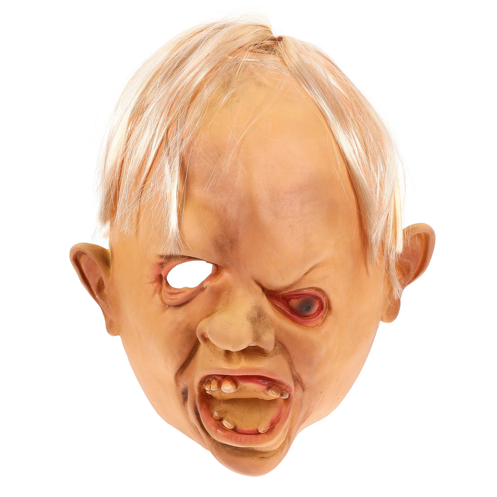 Masquerade Halloween Squint Party Cosplay Costume Head Beige Horror Man