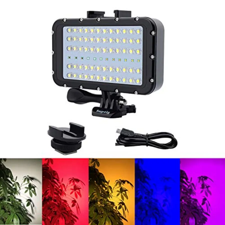 Video Lighting Dive Light Underwater Lights 72 Led Lights Compatible for Gopro Canon Nikon Pentax Panasonic Sony Samsung SLR Ca