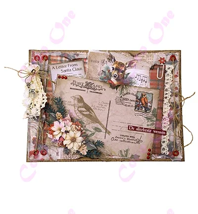 Winter Christmas Print Lace Metal Cut Dies and Stamps for DIY Scrapbooking Photo Album Embossing Decorative Paper Cards