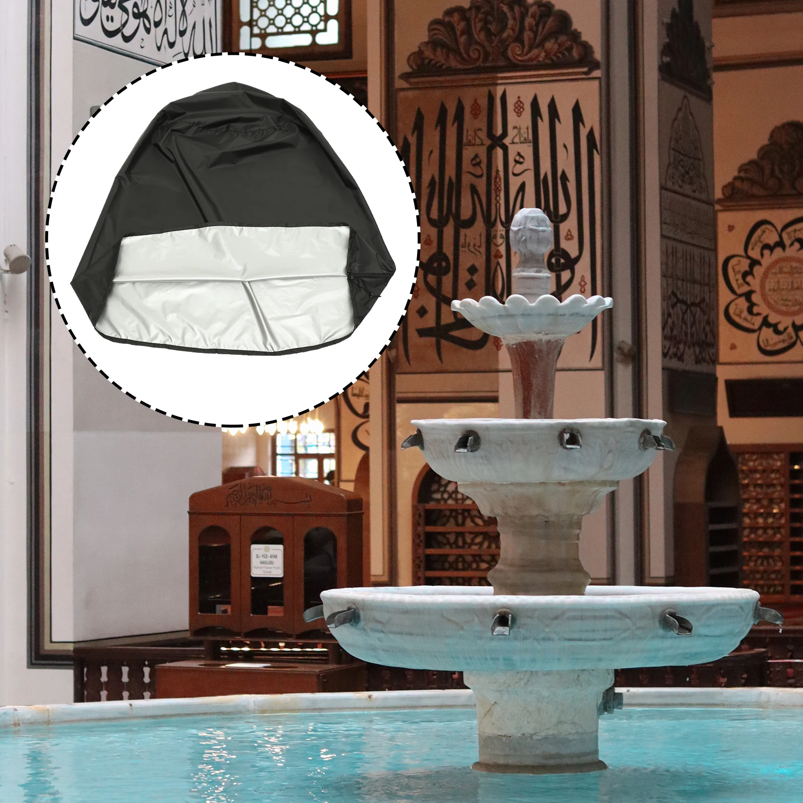 

Waterproof Garden Fountain Outdoor Protective Shield Oxford Cloth Durable Weather Resistant For Statue Bird Bath Patio