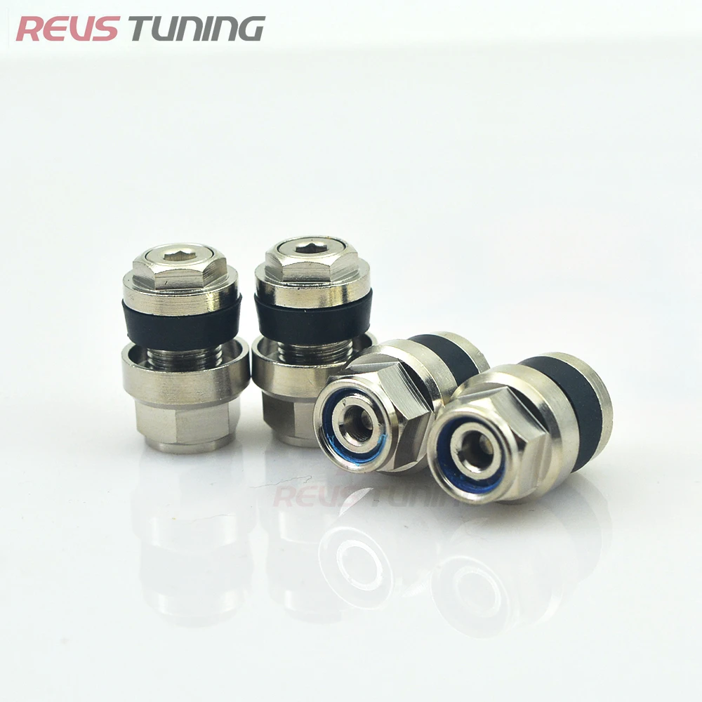 4PCS Invisible Alloy Tubeless Flush Bolt In Kit Tuning Car Wheel Air Tyre Tire Valve Caps Stem