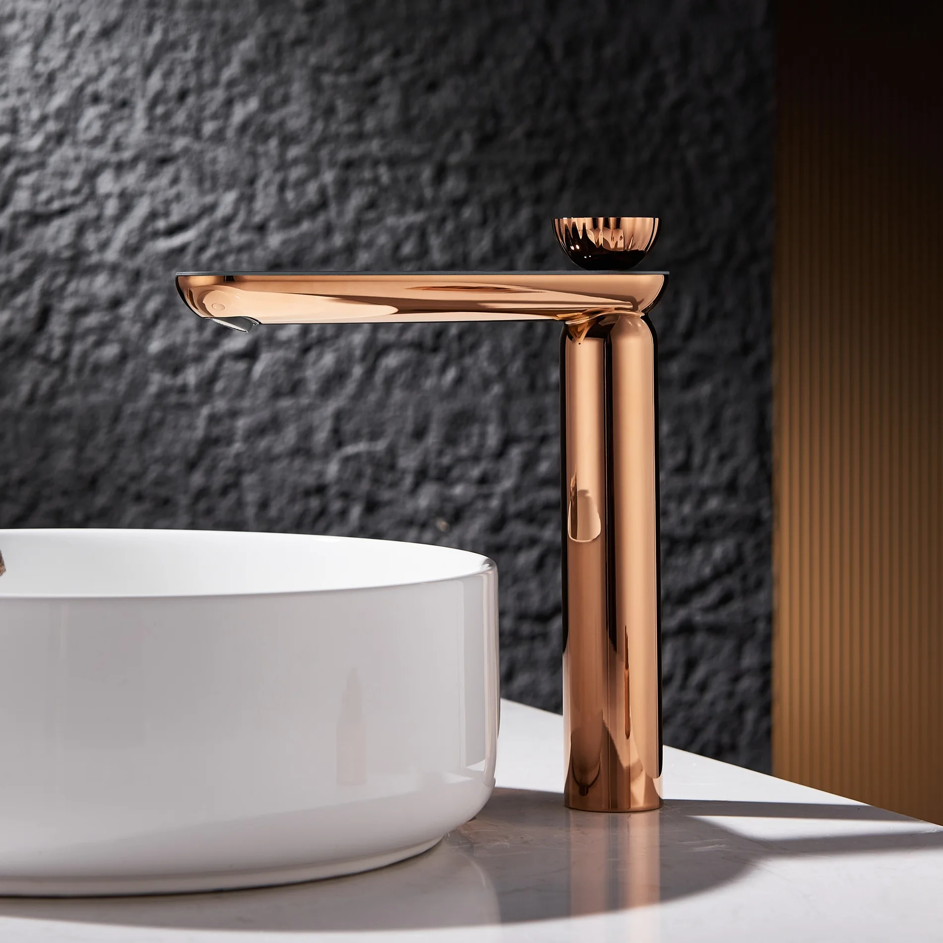 

Brushed Gold Bathroom Faucet Hot Cold Water Basin Sink Tap