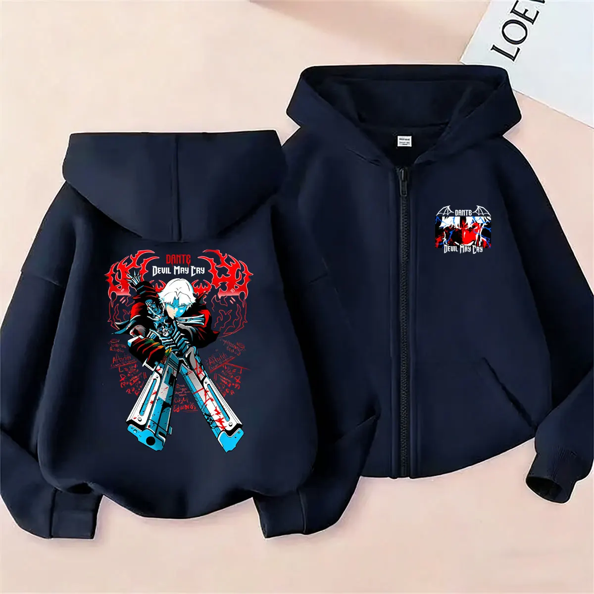 Game Devil May Cry Dante Graphic Zipper Hoodie Men Women Clothing Fashion Vintage Streetwear Male Casual Oversized Zip Up Jacket