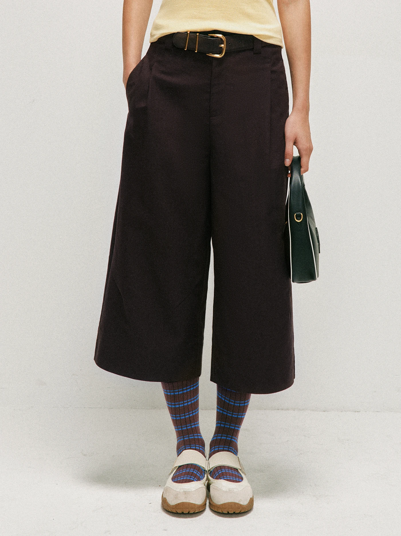 

Повседневные удобные брюки с высокой талией и широкими штанинами для женщин, свободного кроя, прямые брюки длиной 7/8