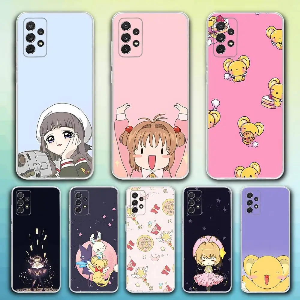

Card Anime C-Captor Phone Case For Samsung S30,23,21,22,20, FE lite,S10,9,8,7 PIus Note20ultra Soft Transparent