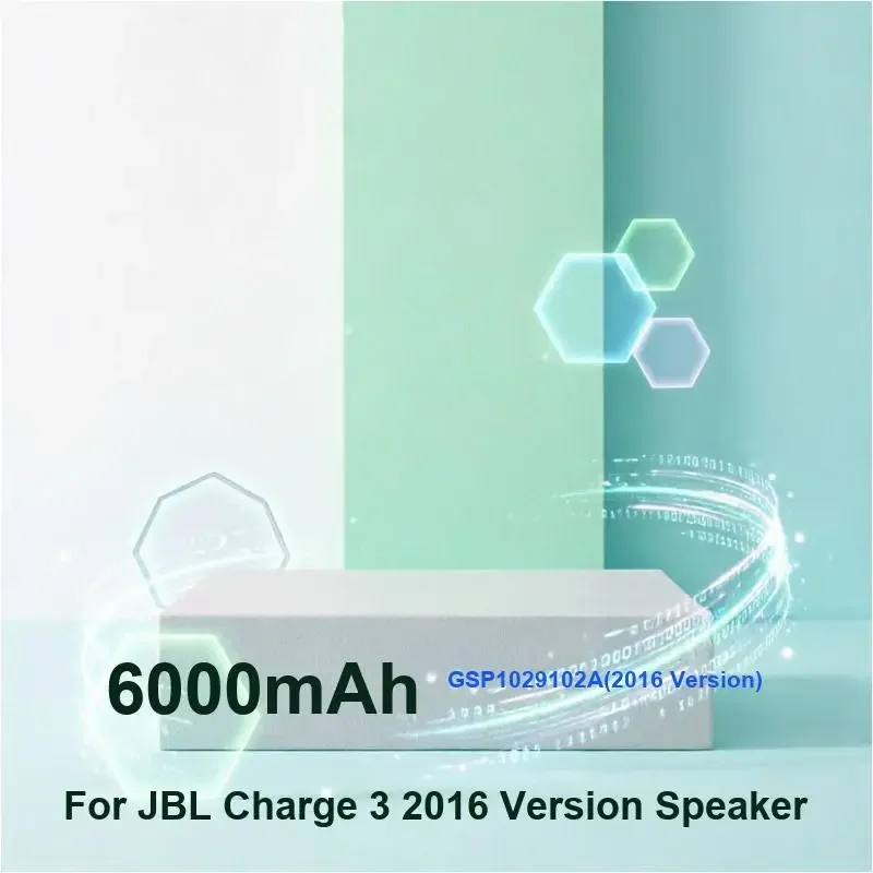 Replacement Speaker Battery For JBL Charge 3 2016 Version Speaker GSP1029102A(2016 Version) 6000mAh