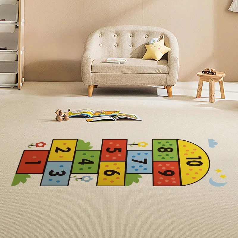 Kids Room Number Jump Game Floor Sticker Self Adhesive Baby Nursery Bedroom Decor Cartoon Wall Decal